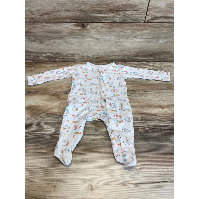 E=MC2 Elephant Print Magnetic Sleeper White sz 0-3m