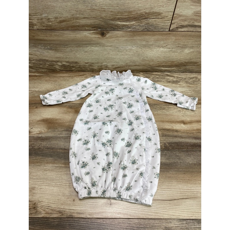 Edgehill Collection Floral Ruffle Gown White sz 0-6m