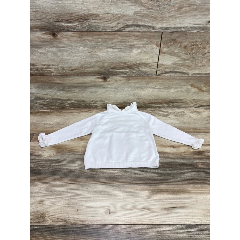 First Impressions Ruffle Collar Sweater White sz 24m
