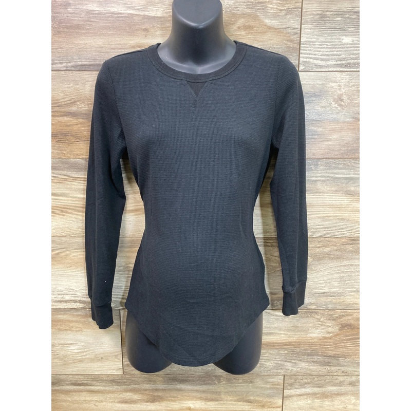 Gap Maternity Thermal Knit Long Sleeve Shirt Black sz Medium