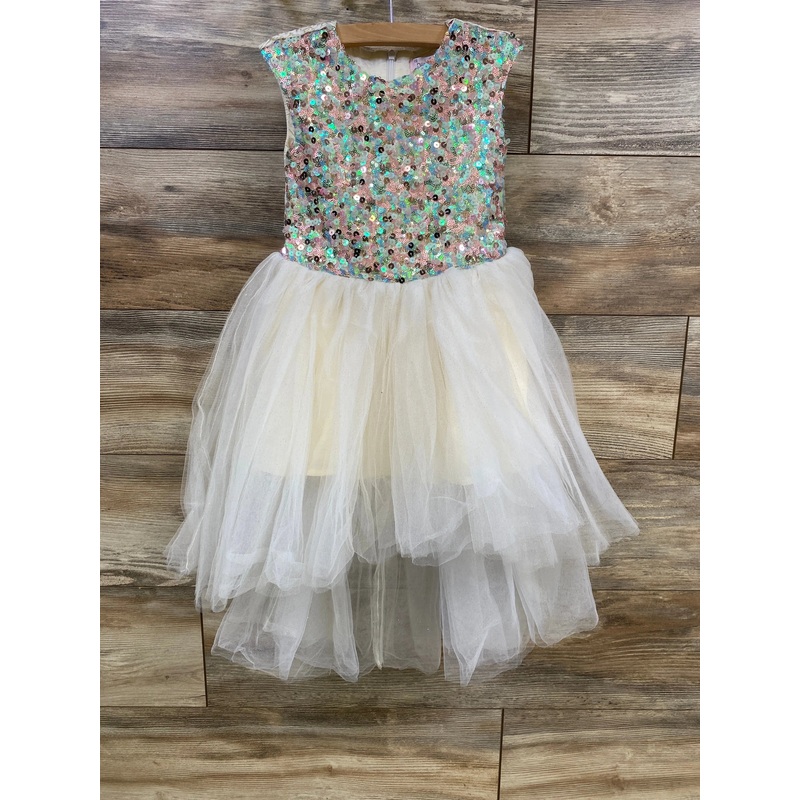 Halabaloo Sequin Tulle Dress White sz 2T