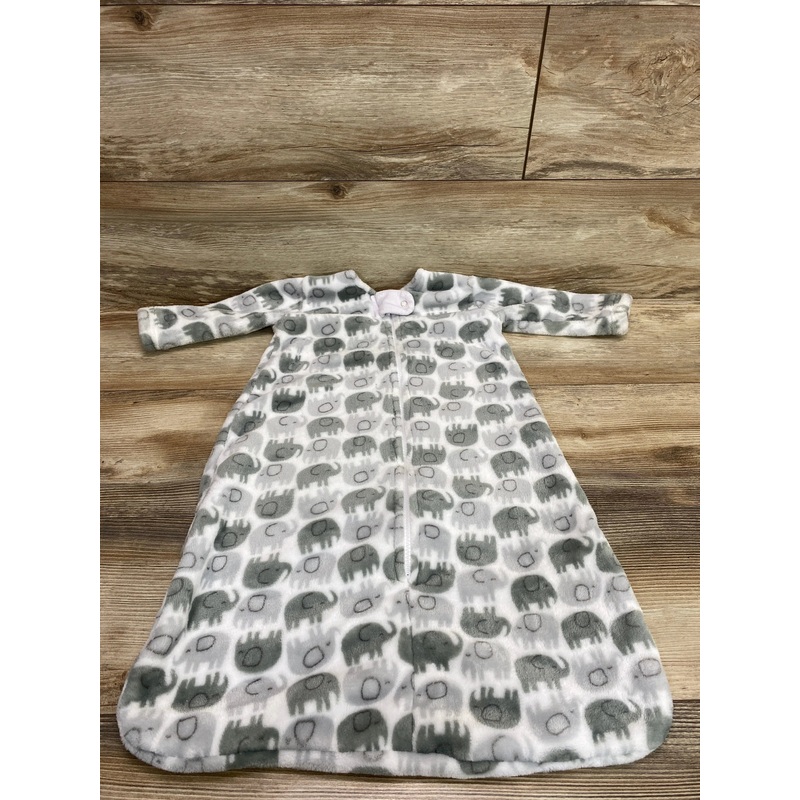 Hudson Baby Elephant Print Fleece Sleep Sack White sz 0-6m
