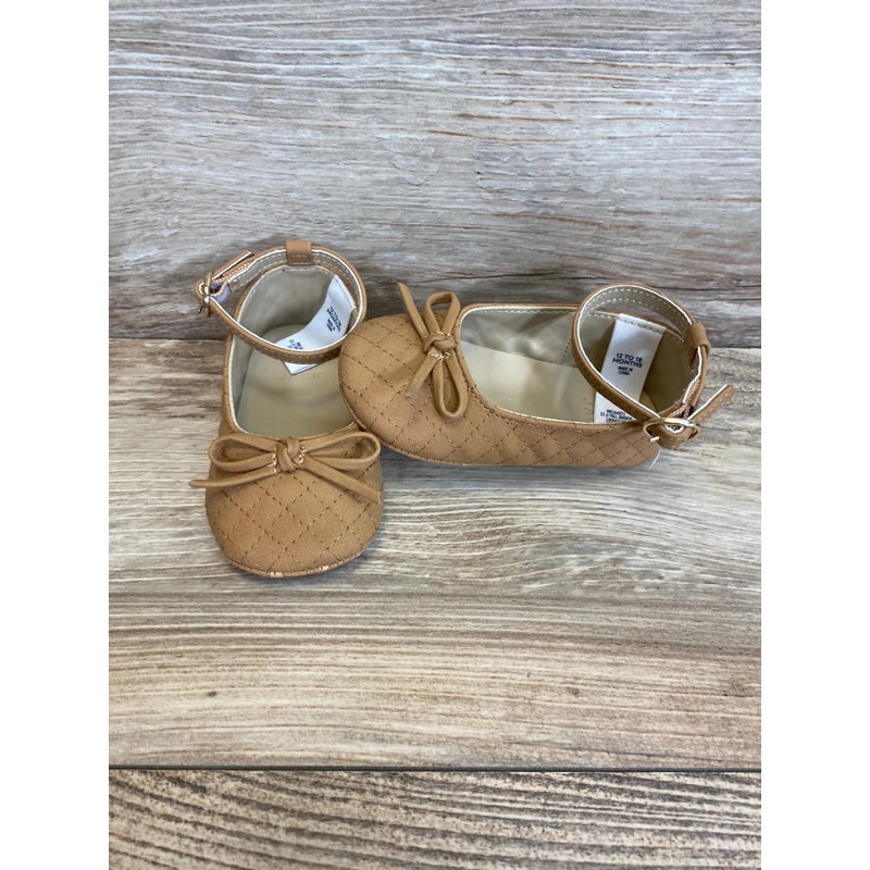 Janie & Jack Light Brown Quilted Ballet Flat sz 12-18m