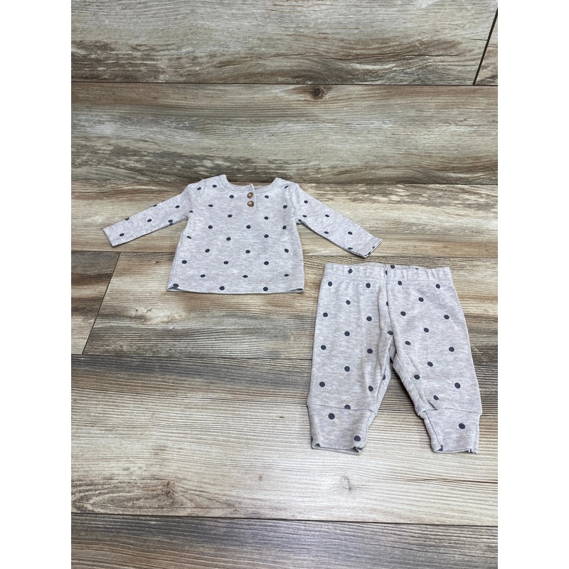 Just One You 2pc Polka Dot Shirt & Pants Grey sz 3m