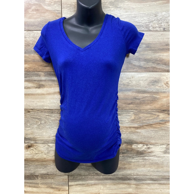 Motherhood Maternity Ruched Shirt Blue sz XS
