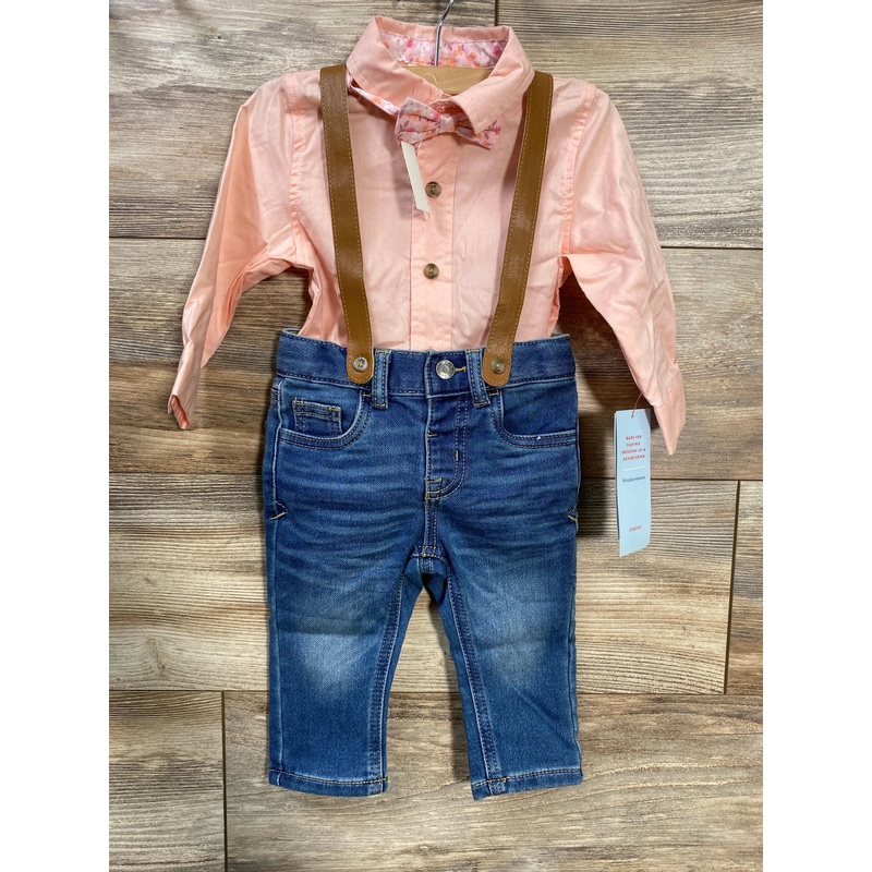 NEW Cat & Jack 4pc Suspender Set Pink sz 12m