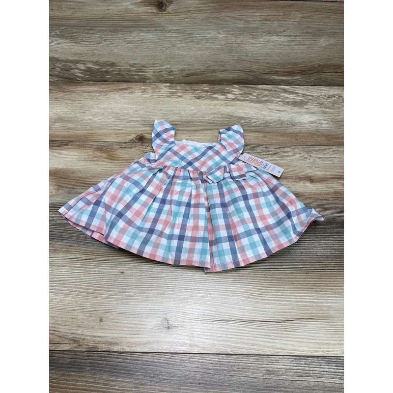 NEW Just One You 2pc Plaid Dress & Bloomers White sz Newborn