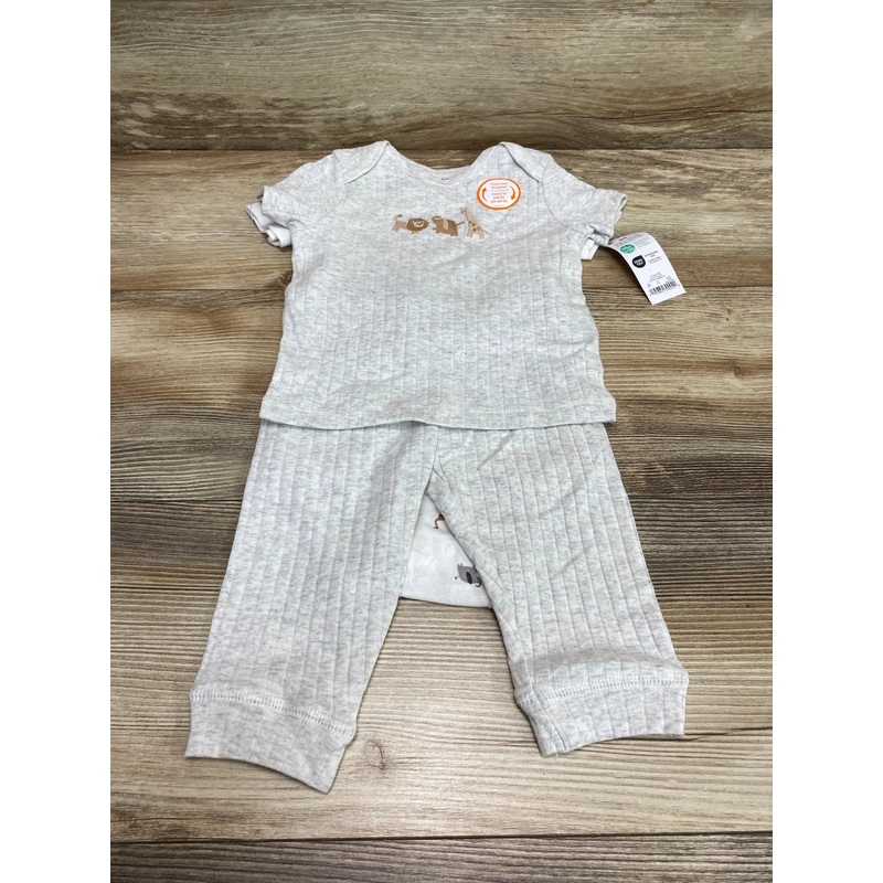 NEW Just One You 3pc Animal Print Bodysuit Set White/Grey sz 6m