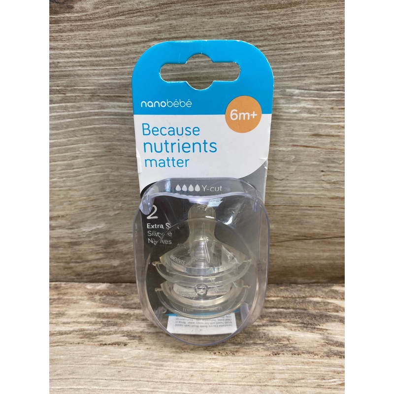 NEW Nanobebe Silicone Nipples Y-Cut 2pk