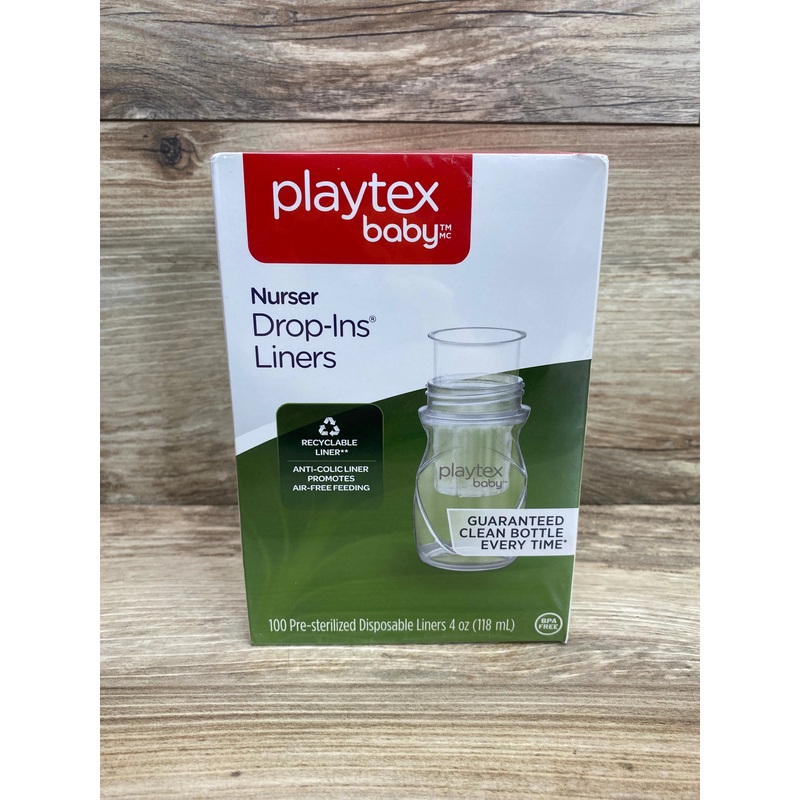 NEW Playtex Baby Nurser Drop-Ins Liners 100 Pre-Sterilized Disposable Liners 4oz