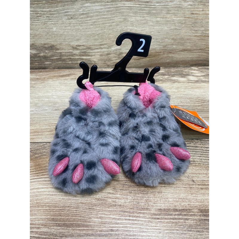 NEW Wonder Girls’ Monster Claw Bootie Slippers Grey Sz 2c