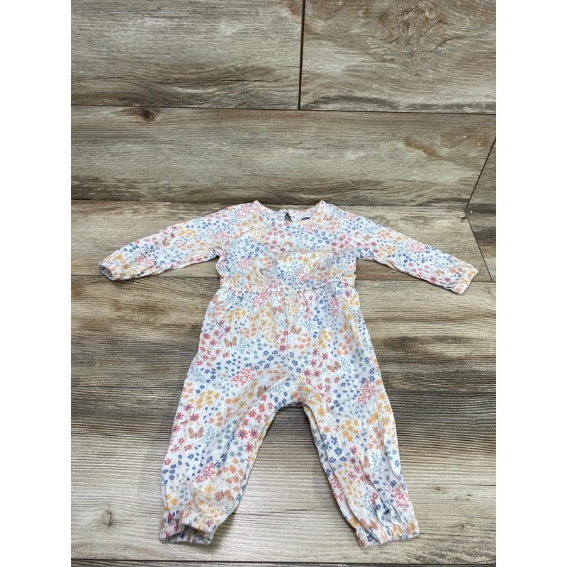 Old Navy Floral Jumpsuit White sz 12-18m