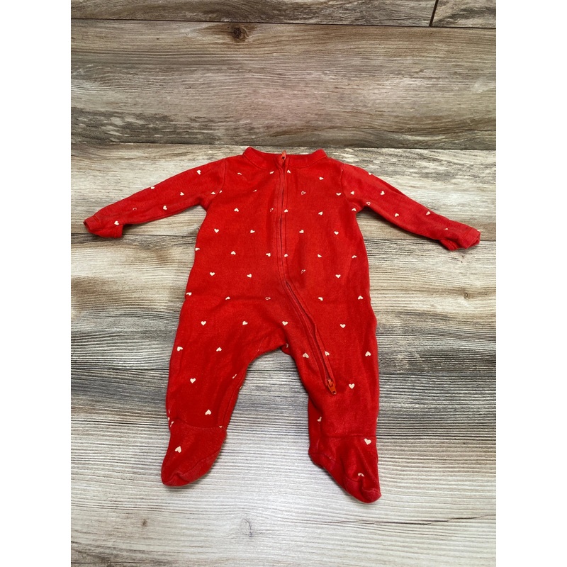 Old Navy Heart Print Sleeper Red sz 0-3m