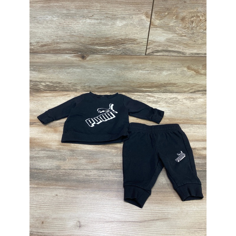 Puma 2pc Logo Sweatshirt Set Black sz 0-3m