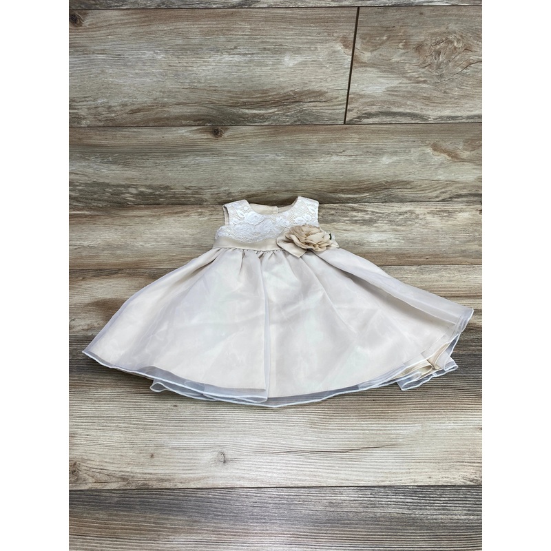 Rare Editions Lace Dress Taupe sz 12m