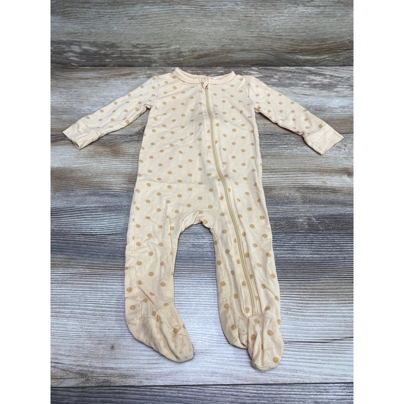 Tres Beau et Belle Polka Dot Bamboo Zipper Sleeper Yellow sz 3-6m