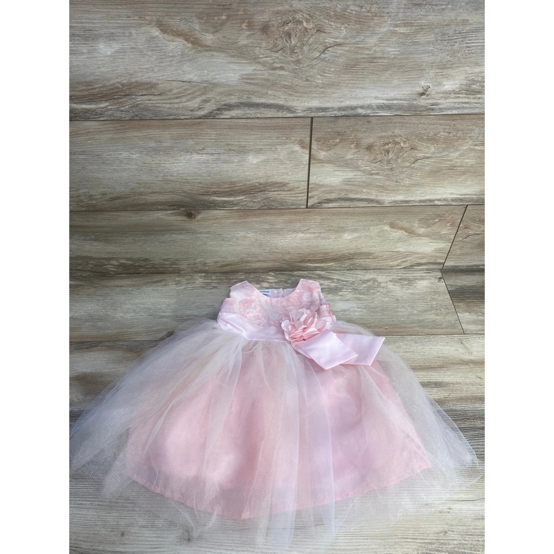 Blueberi Boulevard Floral Tulle Dress Pink sz 18m