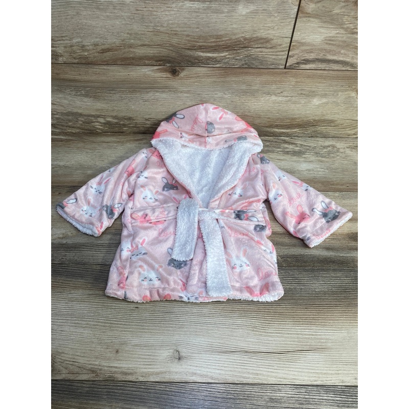 Bunny Hooded Robe Pink sz 0-9m