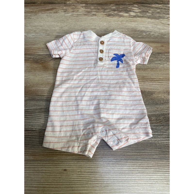 Carter’s Striped Henley Romper White sz Newborn