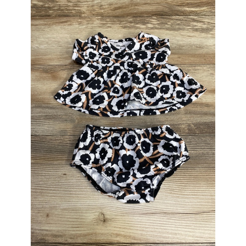 Diane Von Furstenberg 2pc Faux Wrap Top & Bloomers Black sz 0-3m