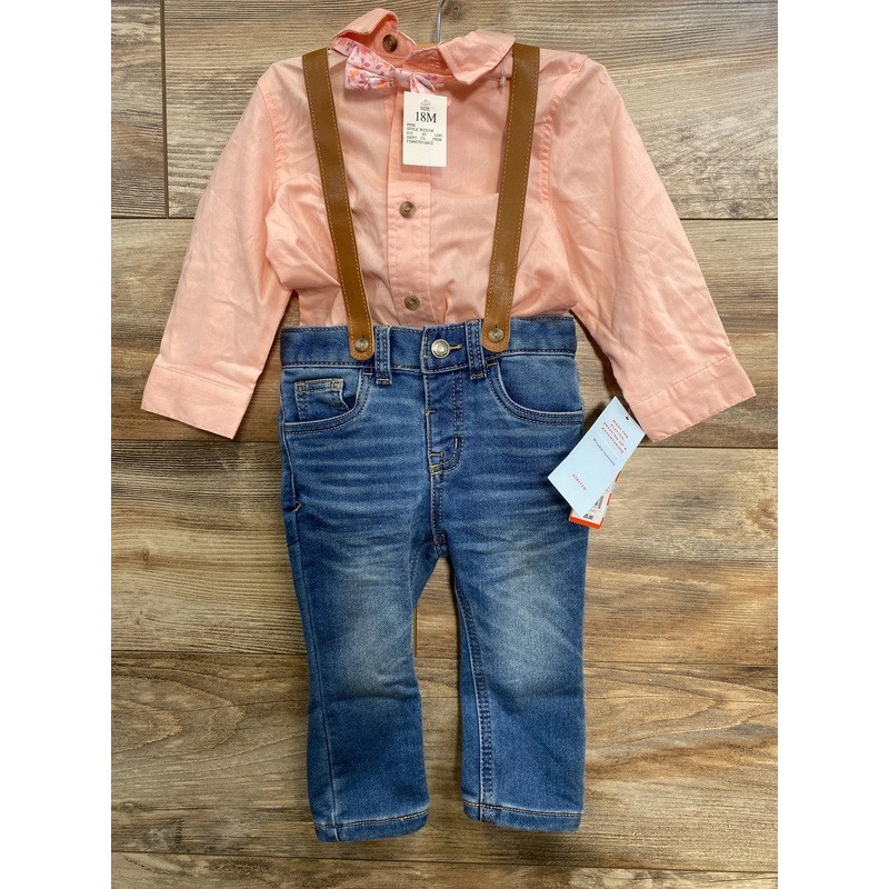 NEW Cat & Jack 4pc Suspender Set Pink sz 18m