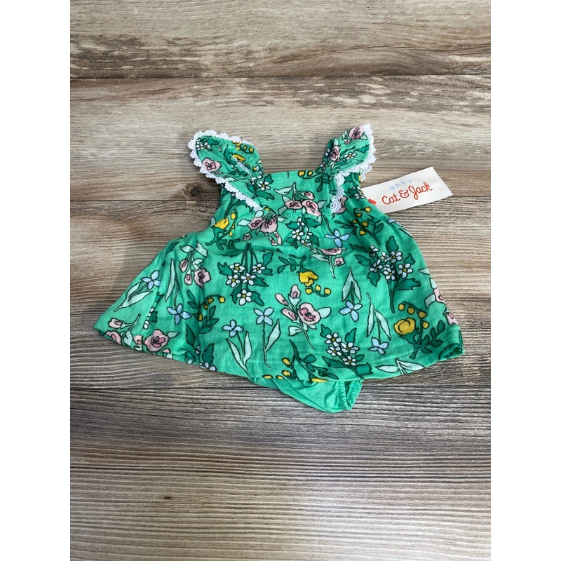 NEW Cat & Jack Floral Sleeveless Dress & Bloomers Green sz Newborn