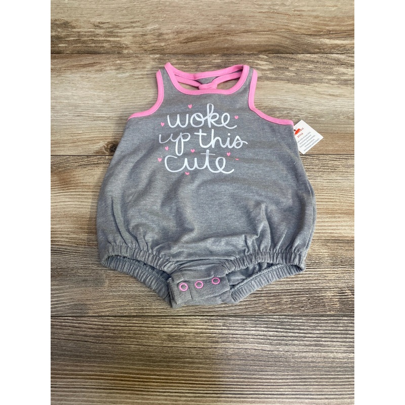 NEW Cat & Jack Woke Up This Cute Romper Grey sz 0-3m