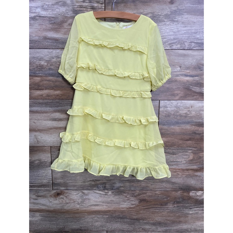 NEW GB Girls Tiered Ruffle Dress Yellow sz 5T