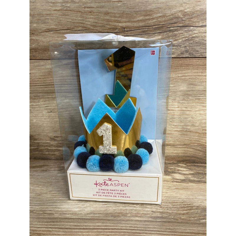 NEW Kate Aspen Blue & Gold 1st Birthday Decor Kit