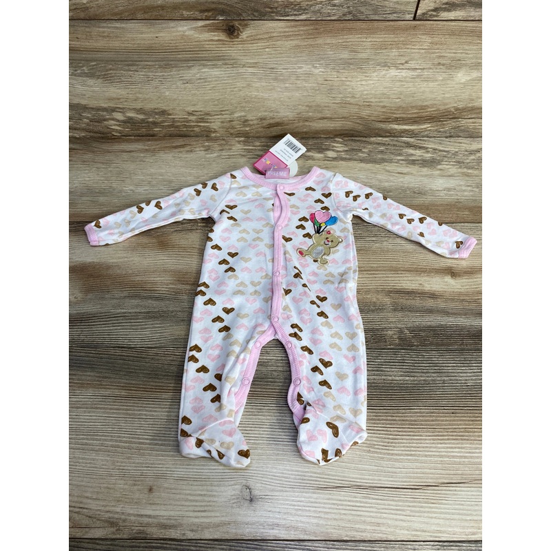 NEW Sweet & Soft Heart Print Sleeper White sz Preemie