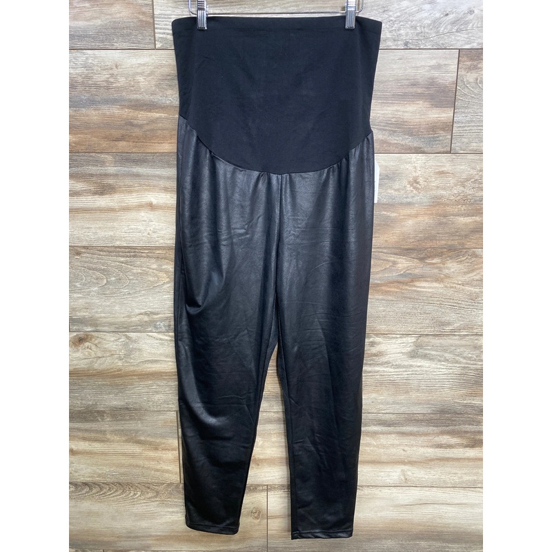 NEW Time and Tru Maternity Faux Leather Leggings Black sz XXL