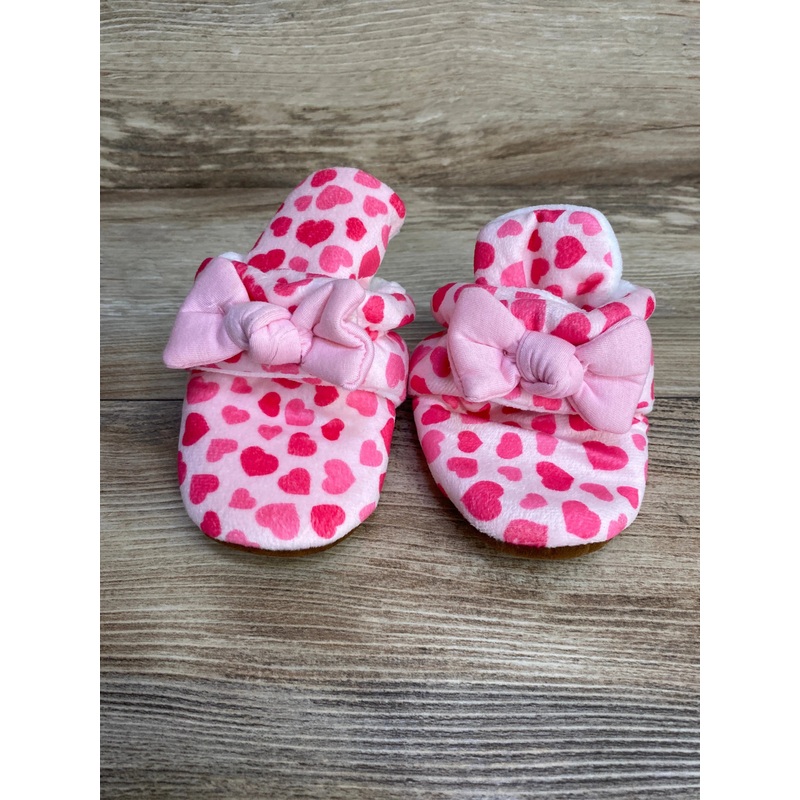 ohsofy Newborn Baby Cotton Booties Pink Hearts Sz 6-12m
