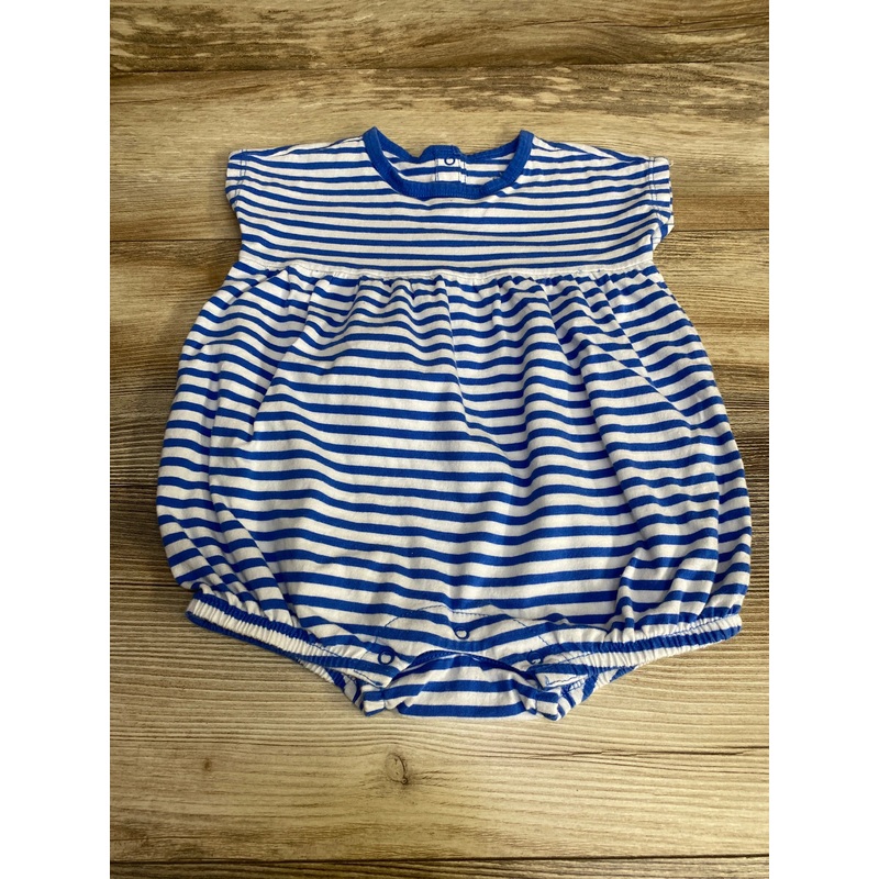 Primary Striped Shortie Romper Blue sz 12-18m