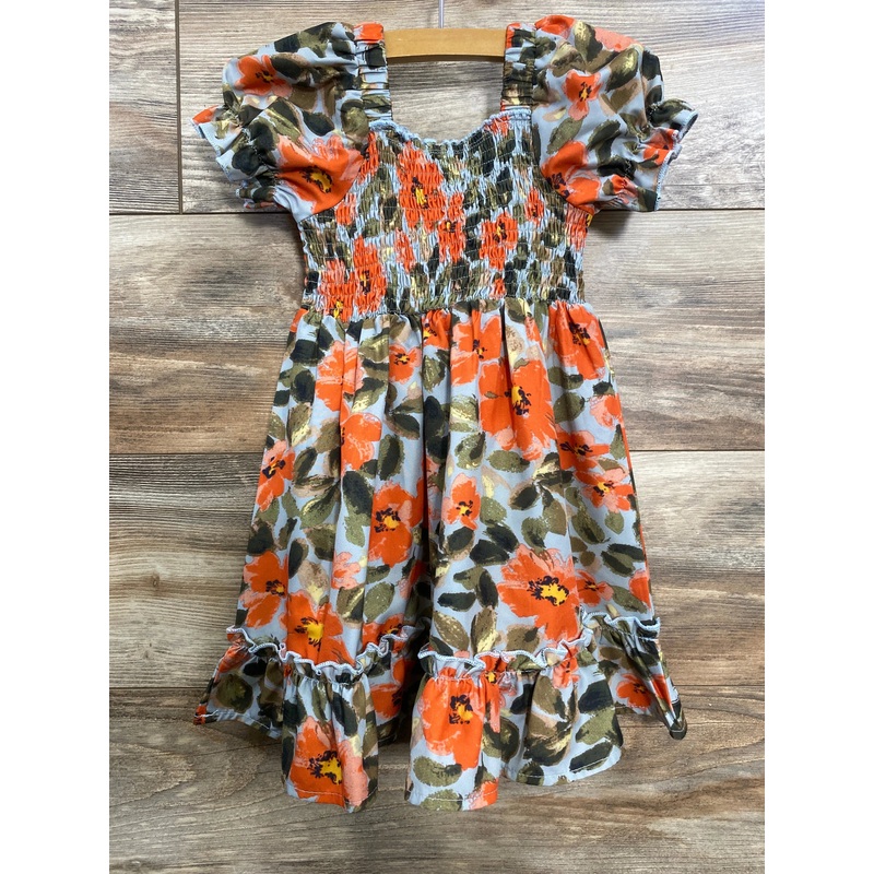 Shein Smocked Floral Dress Green sz 2T