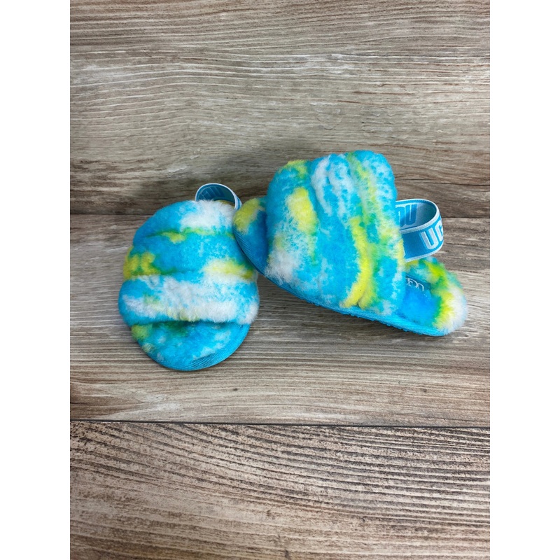 UGG Todder’s Fluff Yeah Marble Oasis Blue/Sulphur Sz 7c