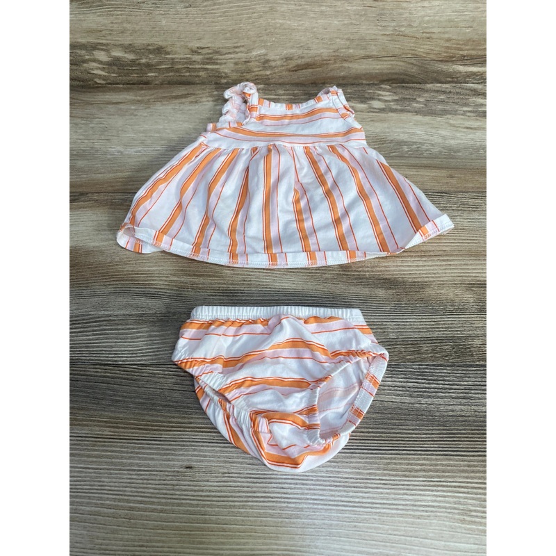 Carter’s 2pc Striped Dress & Bloomers White sz Newborn White Newborn