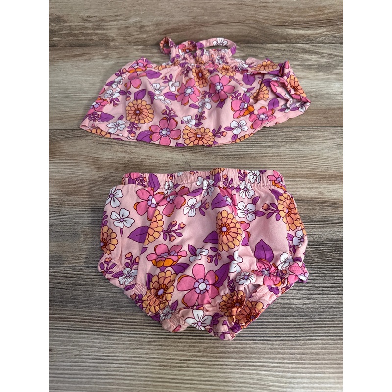 Cat & Jack 2pc Floral Top & Bottoms Pink sz 6-9m