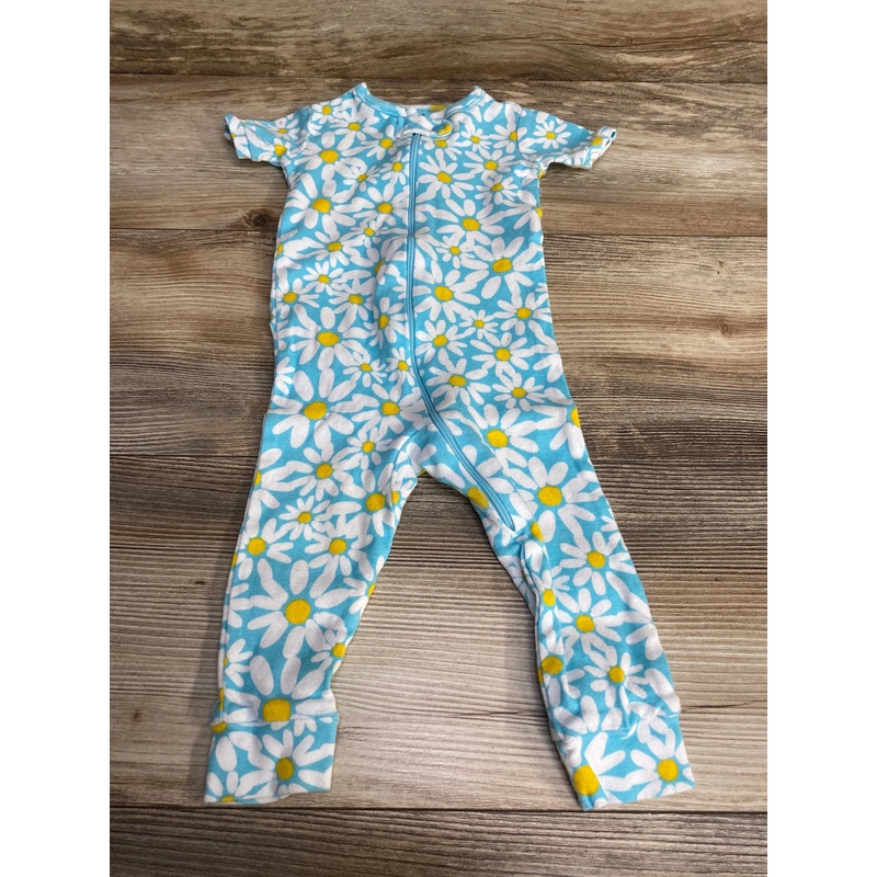 Children’s Place Floral Sleep Romper Blue sz 3-6m