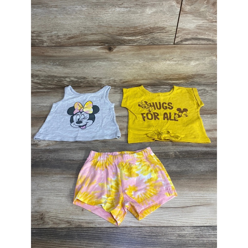Disney 3pc Minnie Mouse Tops & Short Set Yellow sz 12m Yellow 12m