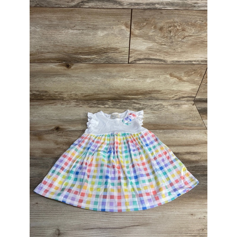 First Impressions Gingham Dress White sz 12m
