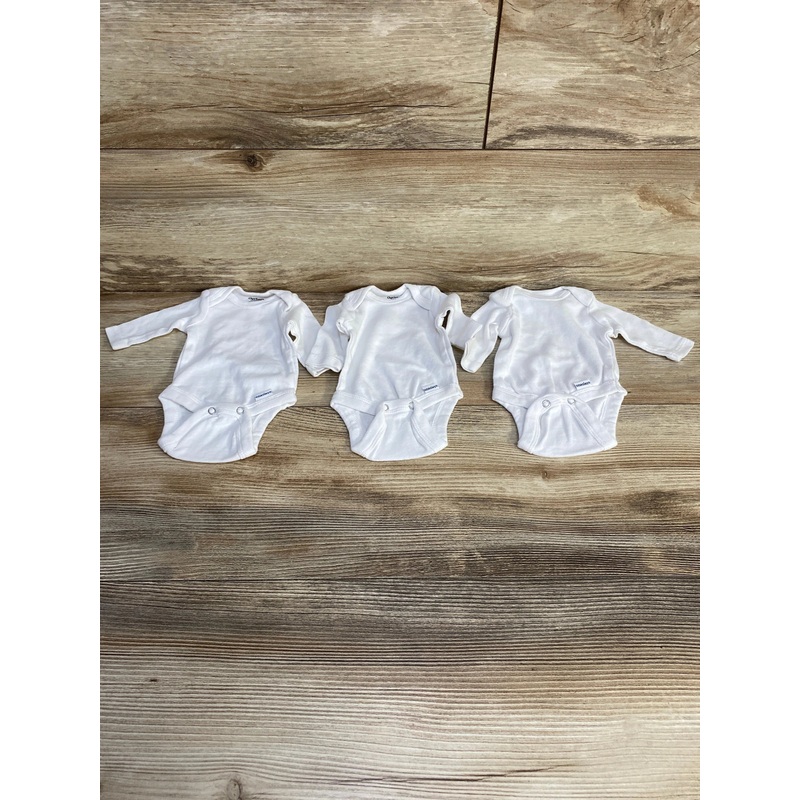 Gerber 3pk Long Sleeve Bodysuits White sz Preemie White Preemie