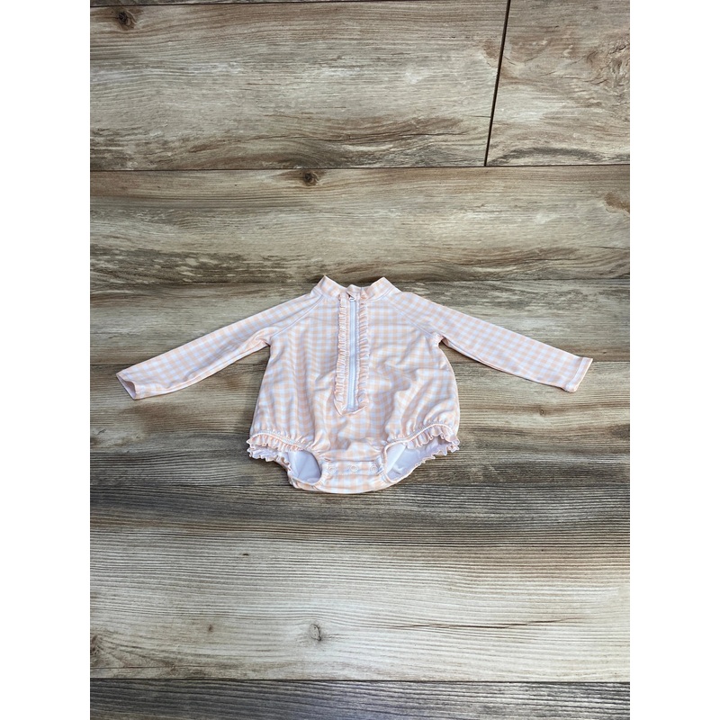 Janie and Jack 1pc Gingham Rashguard Swimsuit White sz 6-12m White 6m