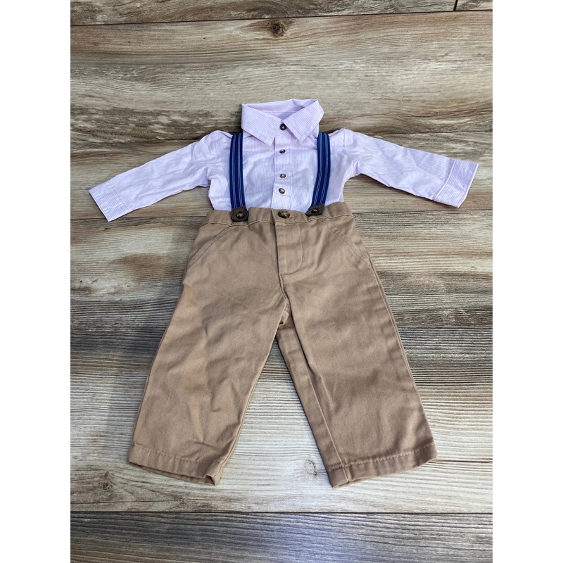 Just One You 3pc Striped Suspender Set Purple sz 6m Purple 6m
