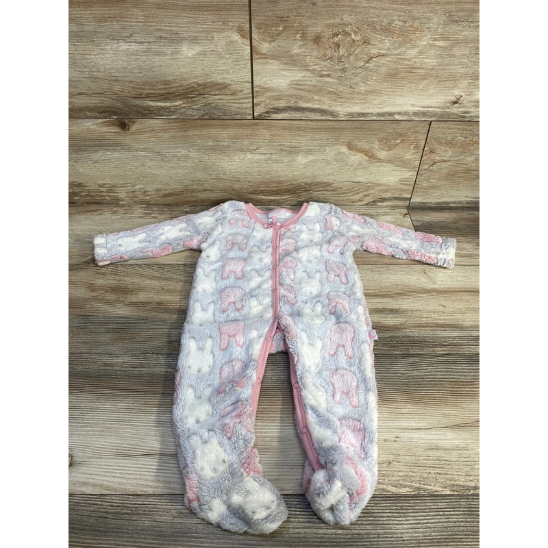 Little & Loved Bunny Print Sleeper Gray sz 6-9m Grey 6m