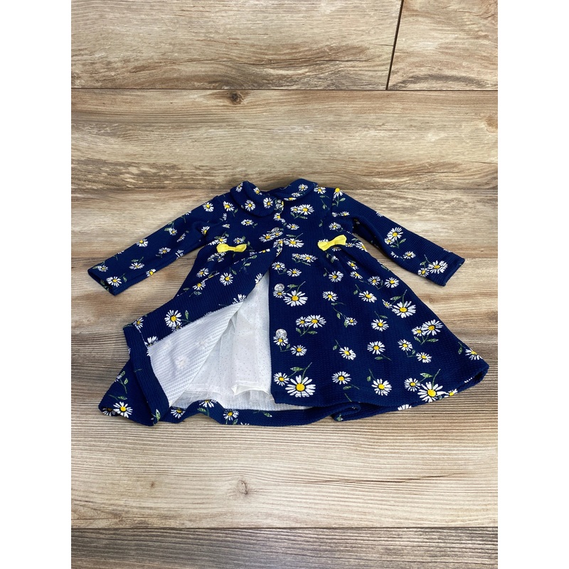 Nannette Baby 2pc Floral Coat & Dress Navy sz 6-9m Navy 6m