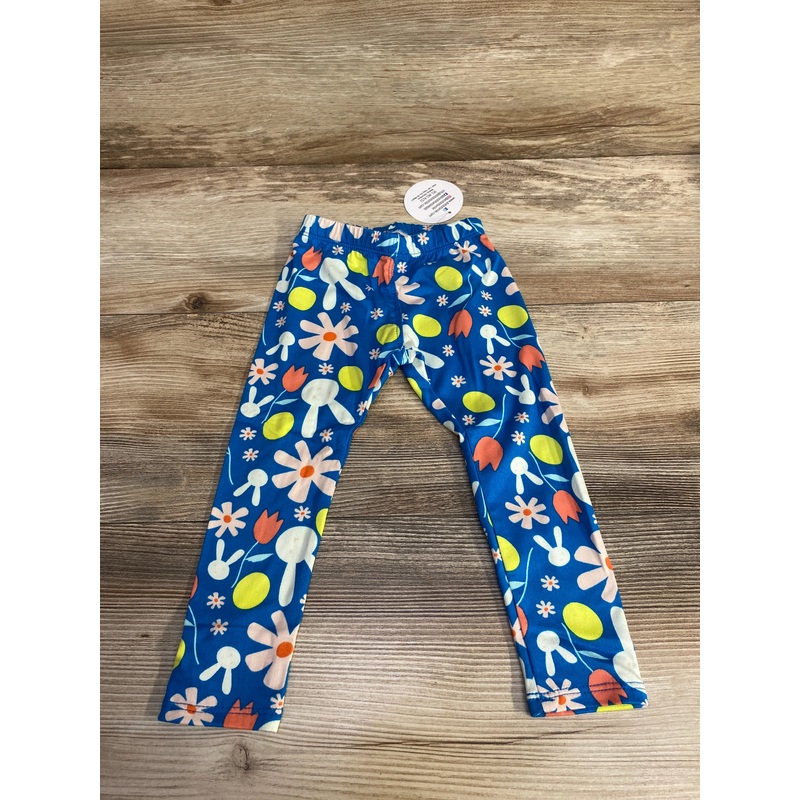NEW Dot Dot Smile Floral Leggings Blue sz 2T