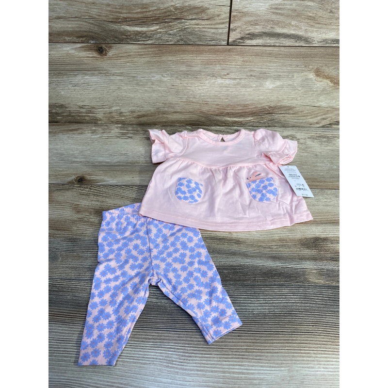 NEW Just One You 2pc Shirt & Floral Leggings Pink sz Newborn