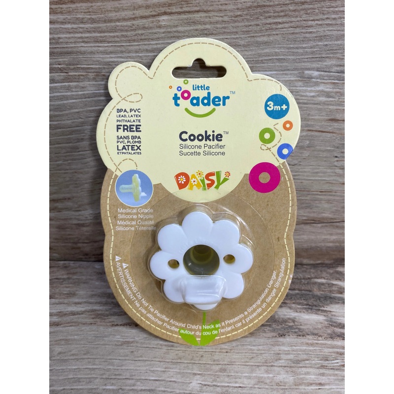 NEW Little Toader Flower Pacifier, White 3m+