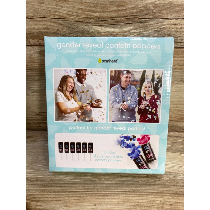 NEW Pearhead Gender Reveal Confetti Poppers