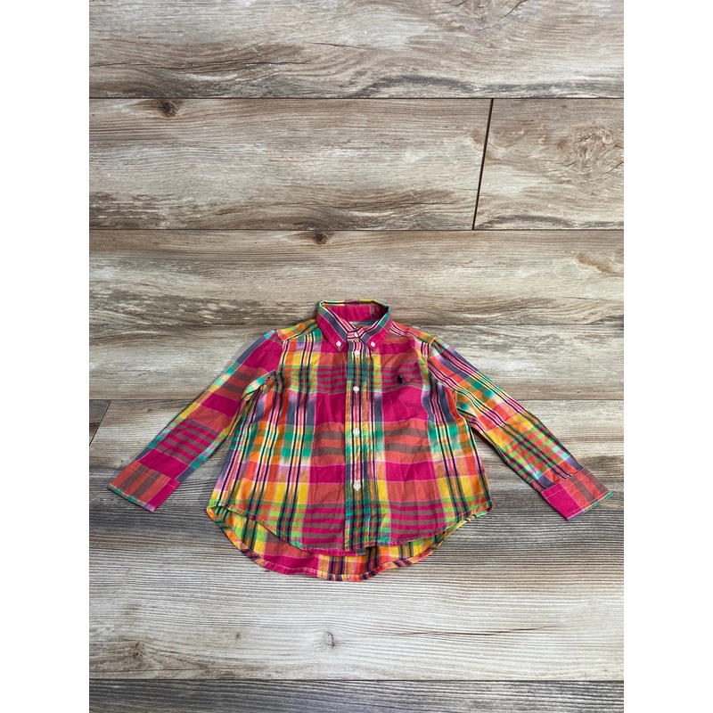 NEW Ralph Lauren Striped Button Down Shirt Pink sz 3T Multicolor 3T